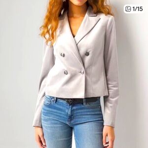 White House Black Market Light Gray Blazer
